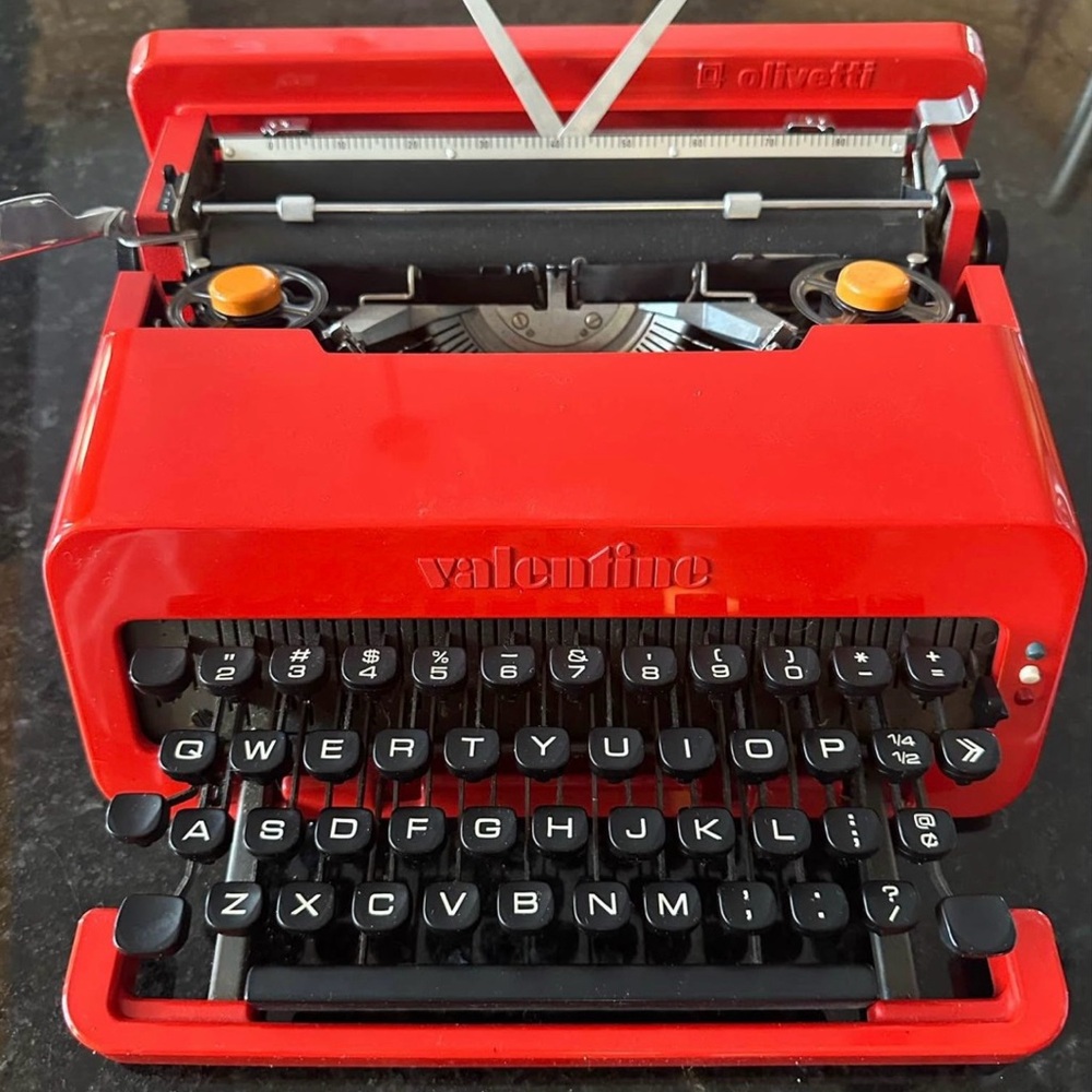 Olivetti Red Vintage Typewriter and Case